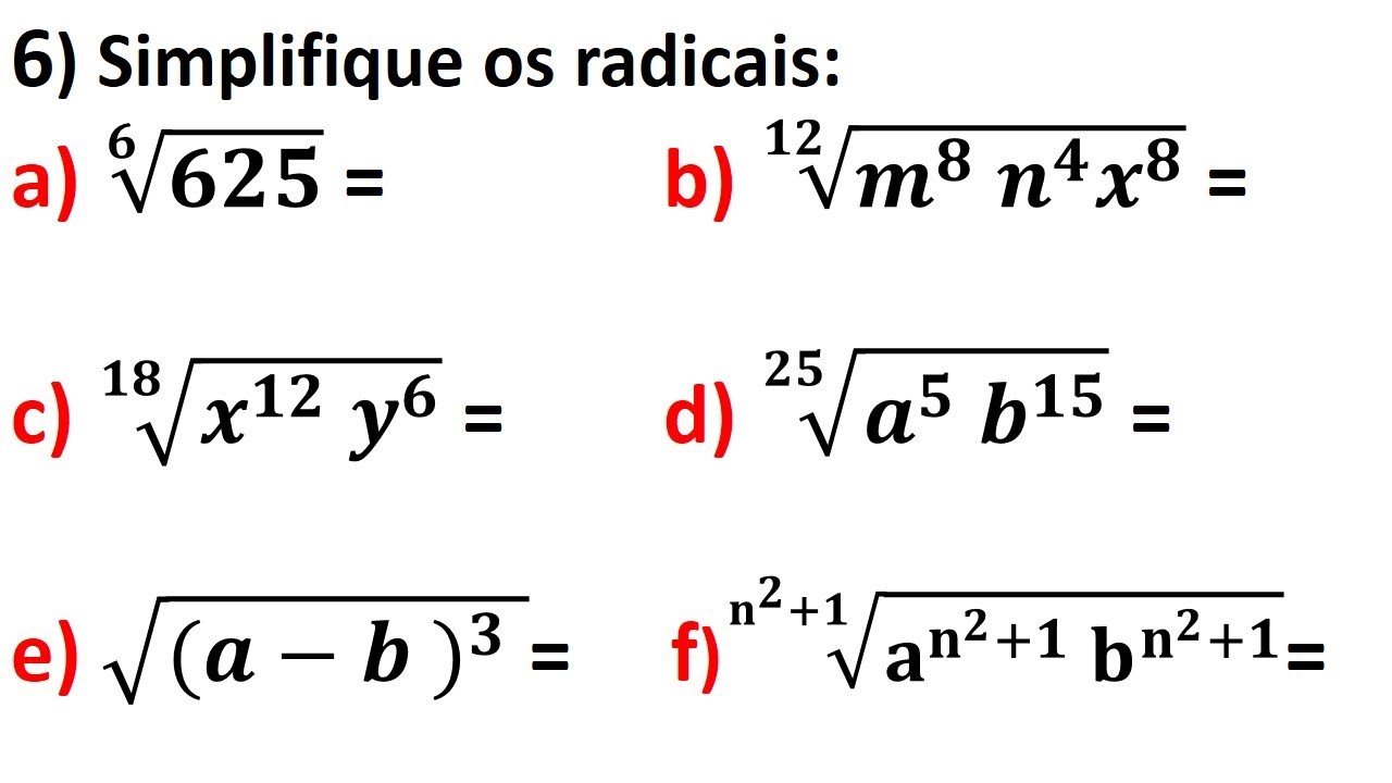 Simplificação de radicais: como fazer e exercícios - Toda Matéria