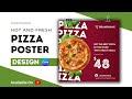 Pizza poster design in canva  pizza social media banner design  canva tutorial