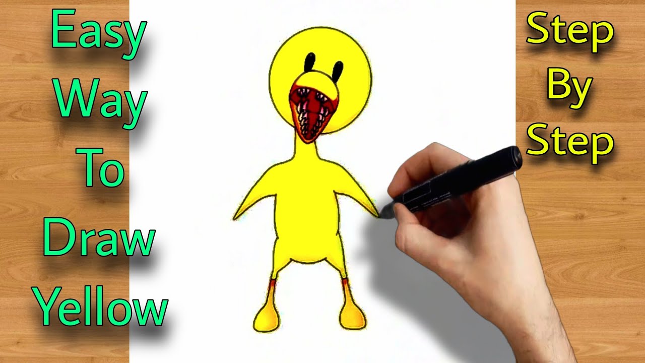 how to DRAW YELLOW from RAINBOW FRIENDS CHAPTER 2 😱 DRAWING YELLOW RAINBOW  FRIENDS CHAPTER 2 