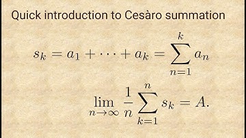 Quick introduction to Cesàro summation