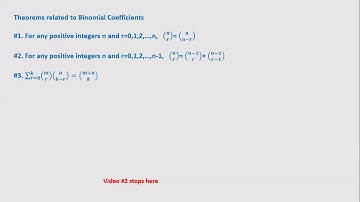 Introduction Probability Lecture #3.2  -- Binomial coefficients and expansion