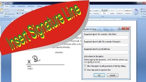 How To Add Digital Signature In Word / ms word mein signature line kaise lagaye