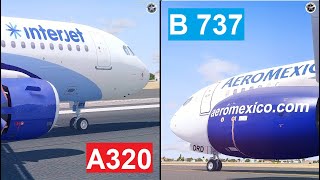 A320 de Interjet vs 737 de Aeroméxico - A punto de despegar (Reconstrucción)