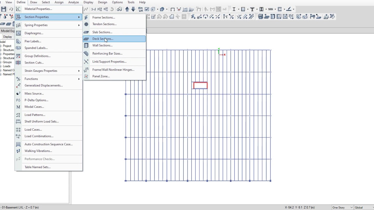 05Define Deck Slab in Etabs تعريف البلاطات المركبه فى برنامج
