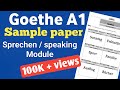 Goethe A1 exam model sample question paper | Sprechen (Speaking)