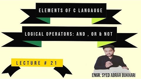 Logical Operators. AND, OR and NOT Operators Lecture # 21