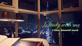 3-HOUR STUDY WITH ME in Seoul  Pomodoro 25/5  Concentration Sound🏆 + Rain🌧,  Binaural beats 40hz screenshot 2