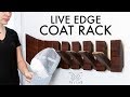 Live Edge Piano Hinge Coat Rack // DIY // Modern // Woodworking