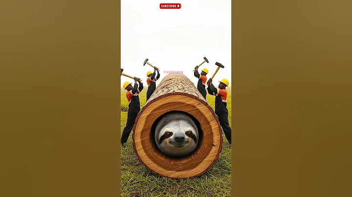 Rescue sloth from Giant Log 😰 #funny #animals #shorts #reality #sloth