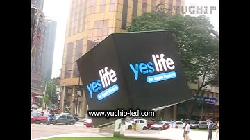 YUCHIP CUBE LED DISPLAY Four Sided LED Display for Outdoor Advertising