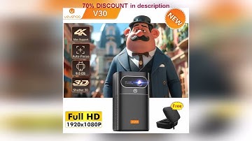 A must-have product! Vevshao V30 3D 4K Mini Projector Cinema Smart Android WiFi Portable 1080P Hom