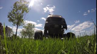 GoPro nearly destroyed by lawn mower