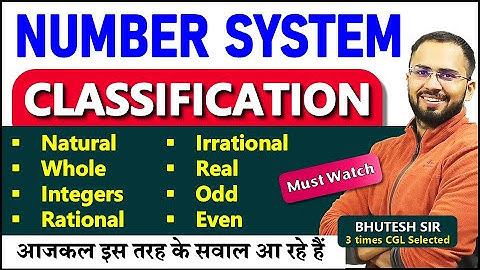 Number system, Classification of Numbers For SSC CGL, CHSL, CPO, Railway.