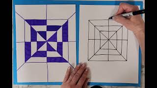 How to draw an optical illusion square easy @artmakeslifemeri