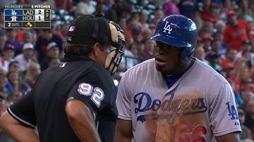 LAD@HOU: Puig ejected for after striking out looking