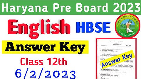 हरियाणा प्री बोर्ड परीक्षा 2023 | Hbse preboard English solution | Hbse pre board exam English |