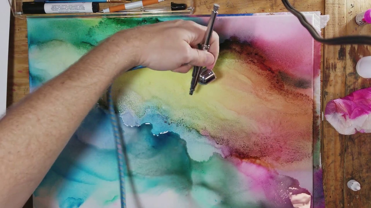 My Largest Canvas Yet Alcohol Ink On Canvas YouTube