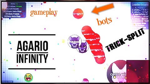 agar.io Hacked ★2016★ Bots Gameplay/ Agarinfinity/popsplit and tricksplit with bots