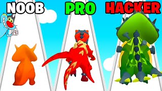 NOOB vs PRO vs HACKER | In DinosaurRush | With Oggy And Jack | Rock Indian Gamer |