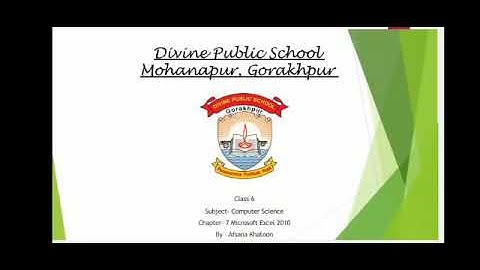 CLASS VI Computer Science Chapter-7 Microsoft Excel 2010.