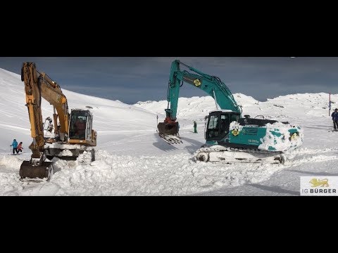 Ifen 21 | Kobelco SK350 und Liebherr R914 im Schnee | Kleinwalsertal