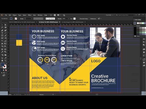 Tri fold brochure design in illustrator | Brochure Design | Illustrator tutorial