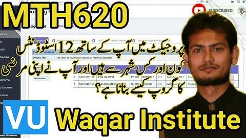 How to create the group of mth620 project of mathematics with your own desire  by waqar institute