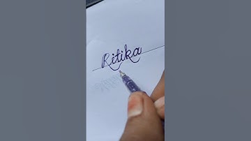 Ritika 🥰 beautiful name comment your name cursive writing #youtubeshorts #shortvideo #viralshorts