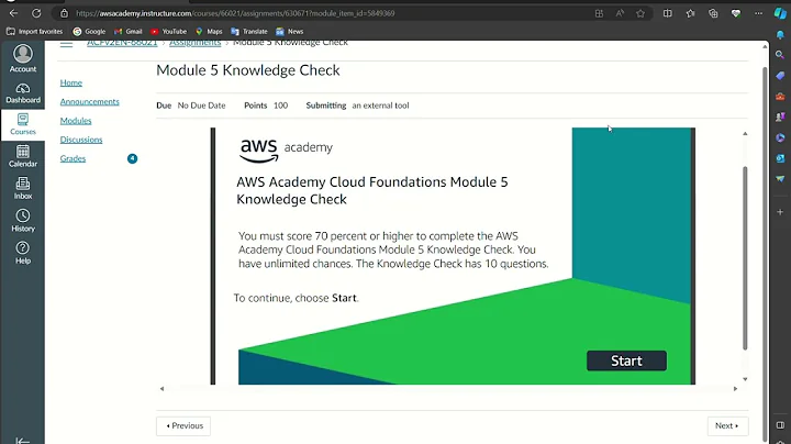 Module 5 Knowledge Check || AWS Academy Cloud Foundation || Networking and Content Delivery
