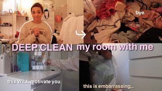 DEEP CLEAN MY ROOM WITH ME ✨ | productive, messy, motivational for your room