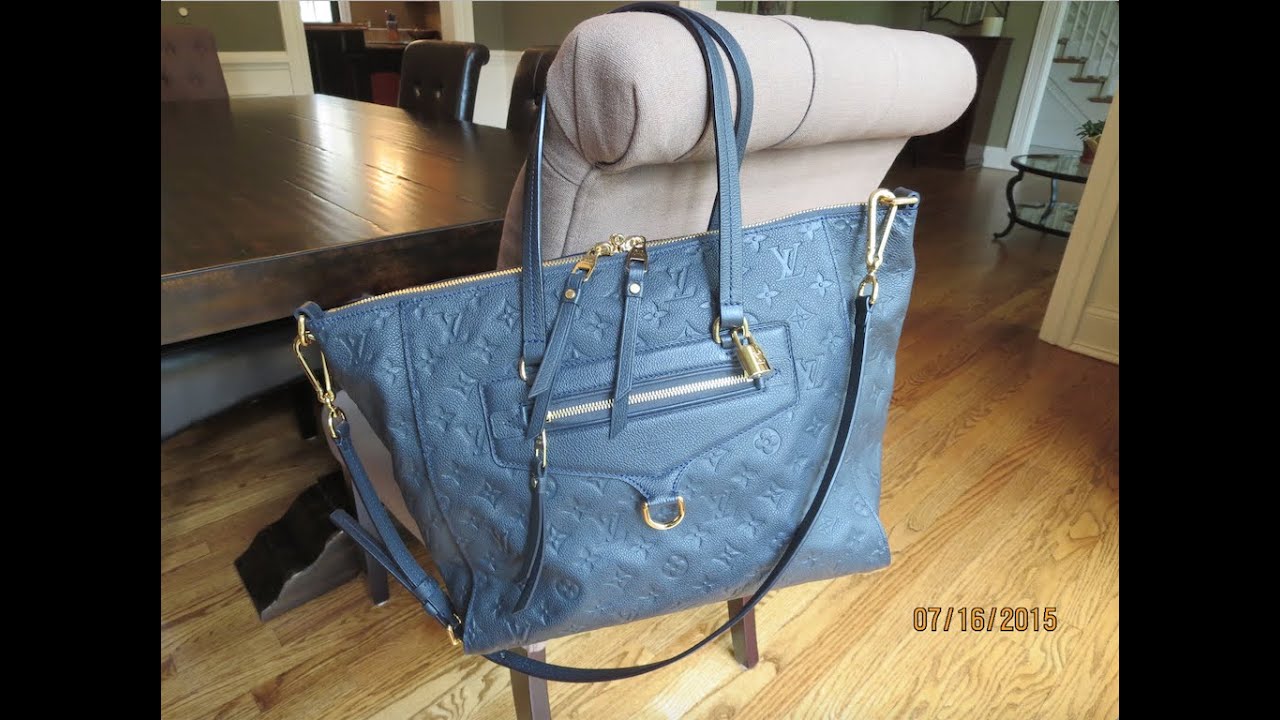 Louis Vuitton Bleu Infini Monogram Empreinte Leather Lumineuse PM Bag Louis  Vuitton