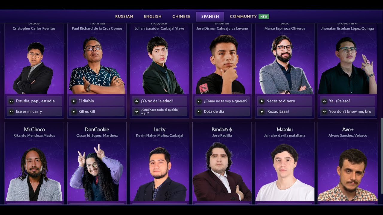 Dota 2 - Spanish 2025 Talent Voice Lines