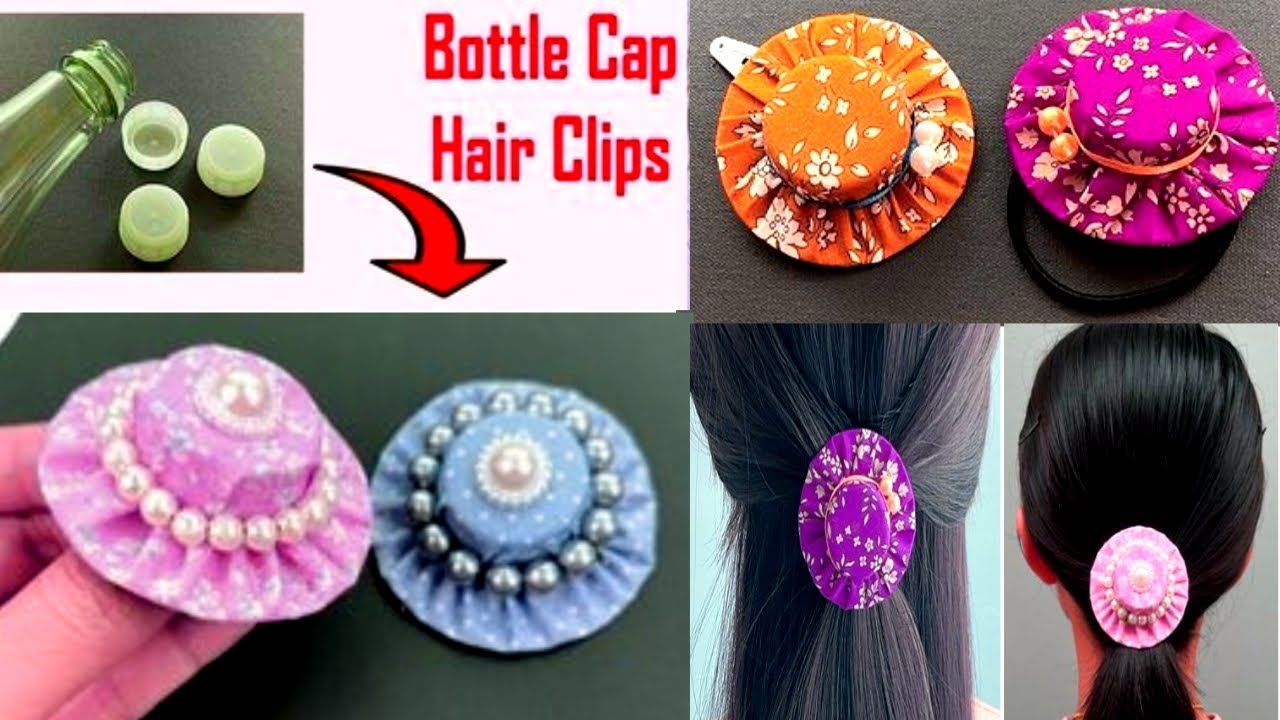 Easy DIY Plastic bottle Cap Hair Clip Making/Bottle Cap recycling ideas