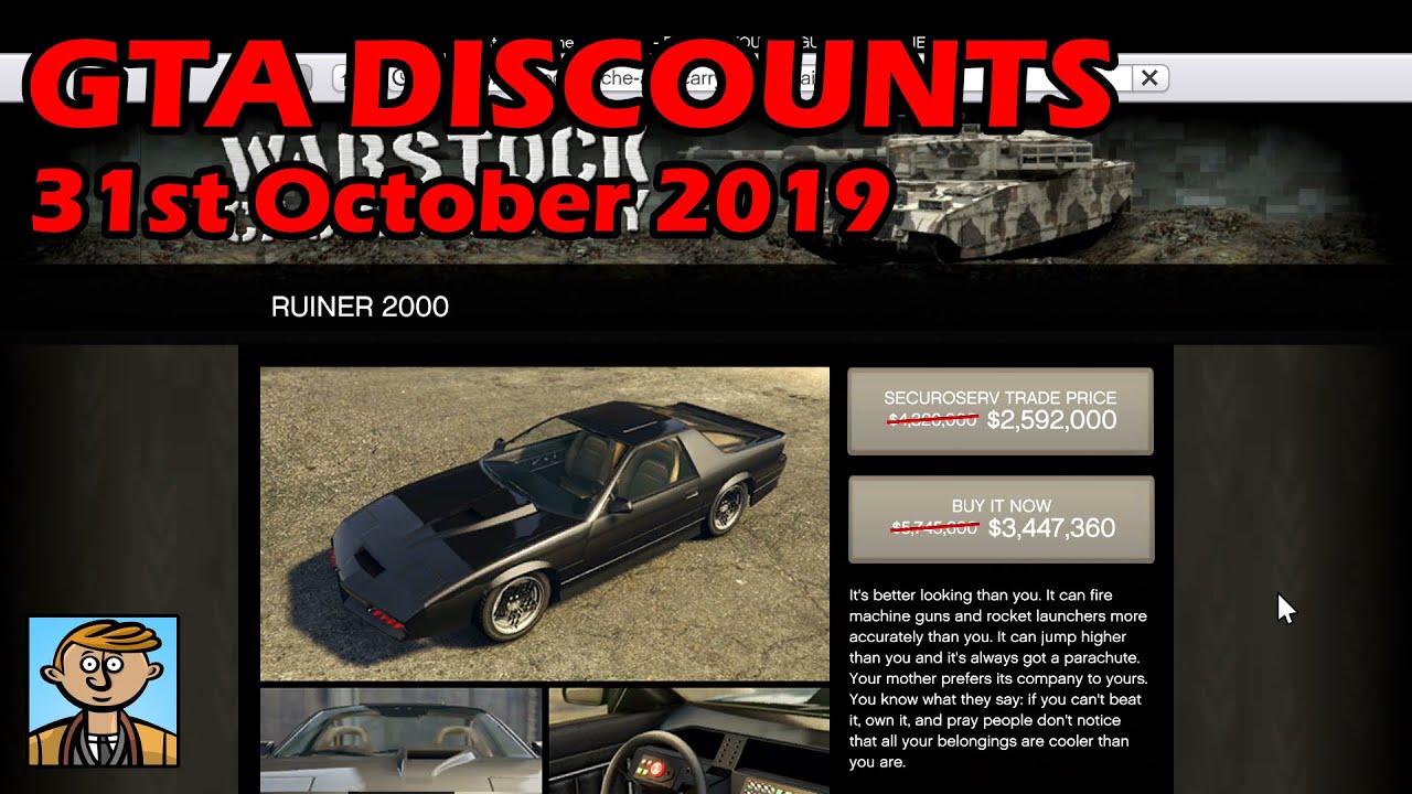 GTA Online Best Vehicle Discounts (31st October 2019) GTA 5 Weekly
