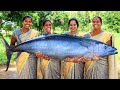 25 kg king vanjaram fish biryani  spanish seer fish biryani recipe cooking in village villagebabys