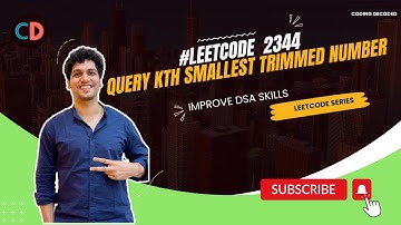 Leetcode 2344 Query Kth Smallest Trimmed Number | Maps
