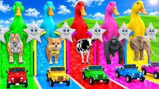 Long Slide Game With Cow Elephant Gorilla Hippopotamus Tiger 3d Animal Game Funny 3d Animals screenshot 5