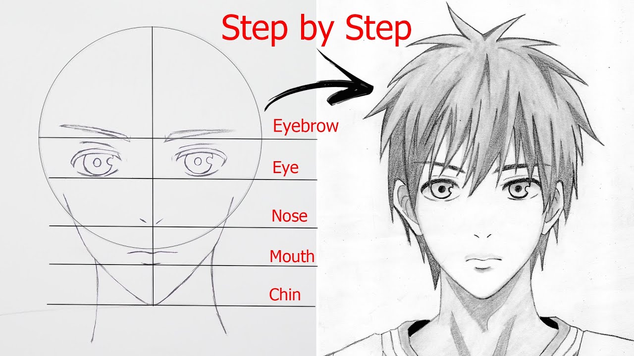 How to Draw Kuroko Tetsuya Step by Step - Kuroko's Basketball - YouTube