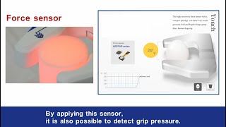 Force sensors to detect pressure in the robot's fingertips and soles