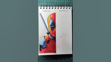 [ part 1 ] How to draw - Deadpool & Wolverine drawing #deadpool #wolverine #marvel #shorts
