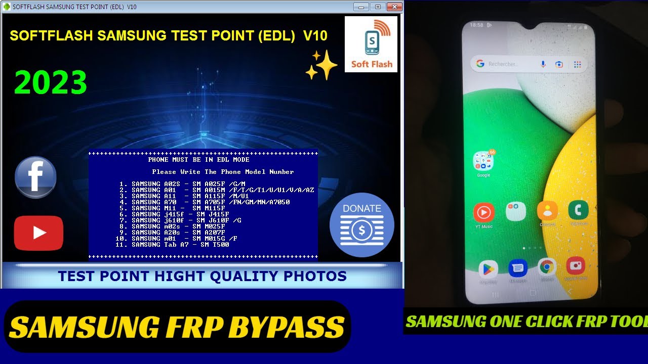 Samsung QUALCOM FRP REMOVER A22,A02S,M01,M11,A01,A20S Test point (EDL