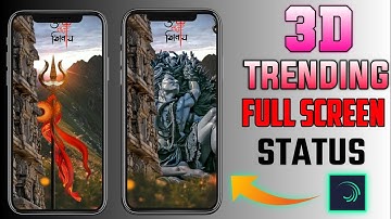 new 3D trending full screen status video editing alight Motion |3d behind object status Editing 3D