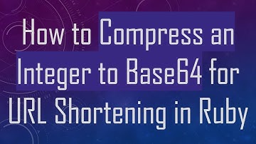 How to Compress an Integer to Base64 for URL Shortening in Ruby