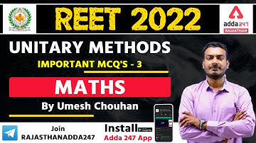 REET 2022 | Maths Class For REET 2022 Exam | Unitary Method (ऐकिक नियम) | Maths By Umesh Chauhan #3