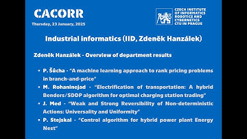 CACORR 2025 - Industrial informatics (IID, Zdeněk Hanzálek)