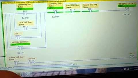 Networked motor start/stop simulation using two PLCs