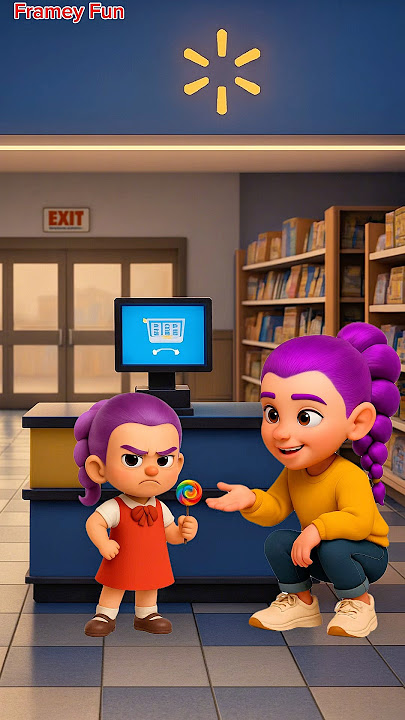 When Mom Says No Candy At The Store! 😠🥹 #funny #cartoon #shorts