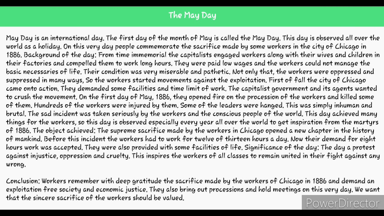 may day essay in english