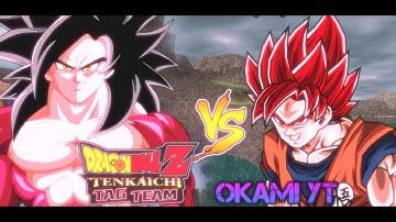 DBZ TTT - Goku SSGSS Red Vs Goku GT SSJ4