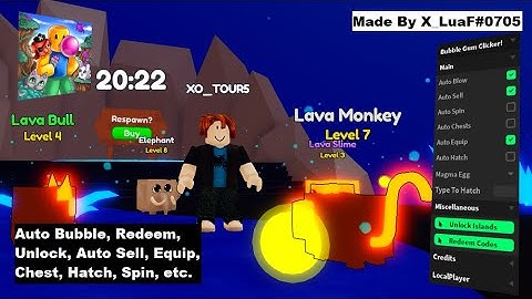 Bubble Gum Clicker! Script | Auto Bubble, Redeem, Unlock, Auto Sell, Equip, Chest, Hatch, Spin, etc.